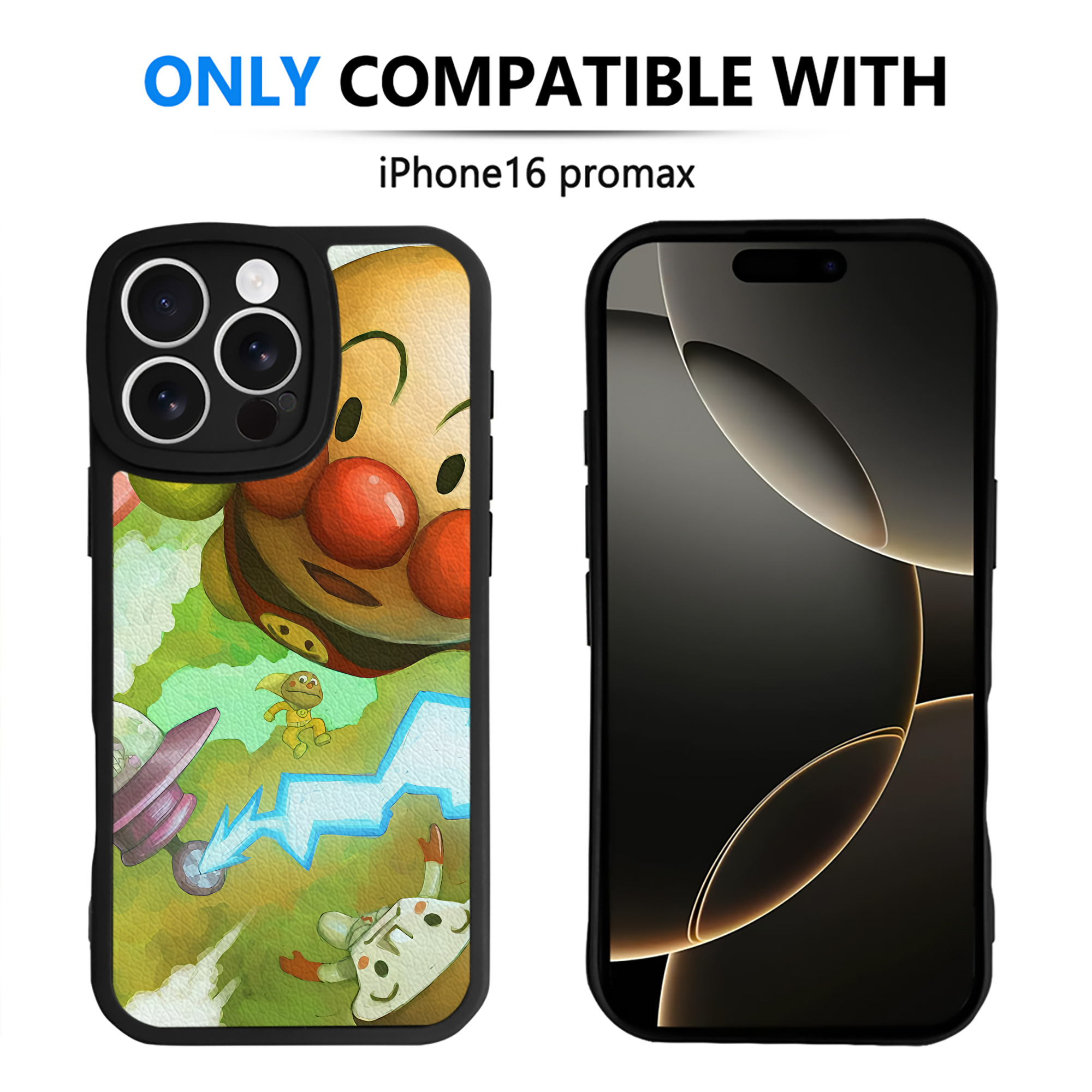 （画像用） アンパンマン Anpanman 【iPhone 16シリーズ対応】シリコンスマホケース（レザー調） 材質：シリコン